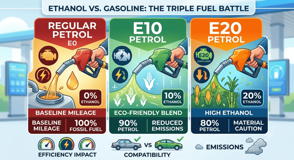 The Fuel Mystery Solved: E10 vs. E20 vs. Regular Petrol Explained